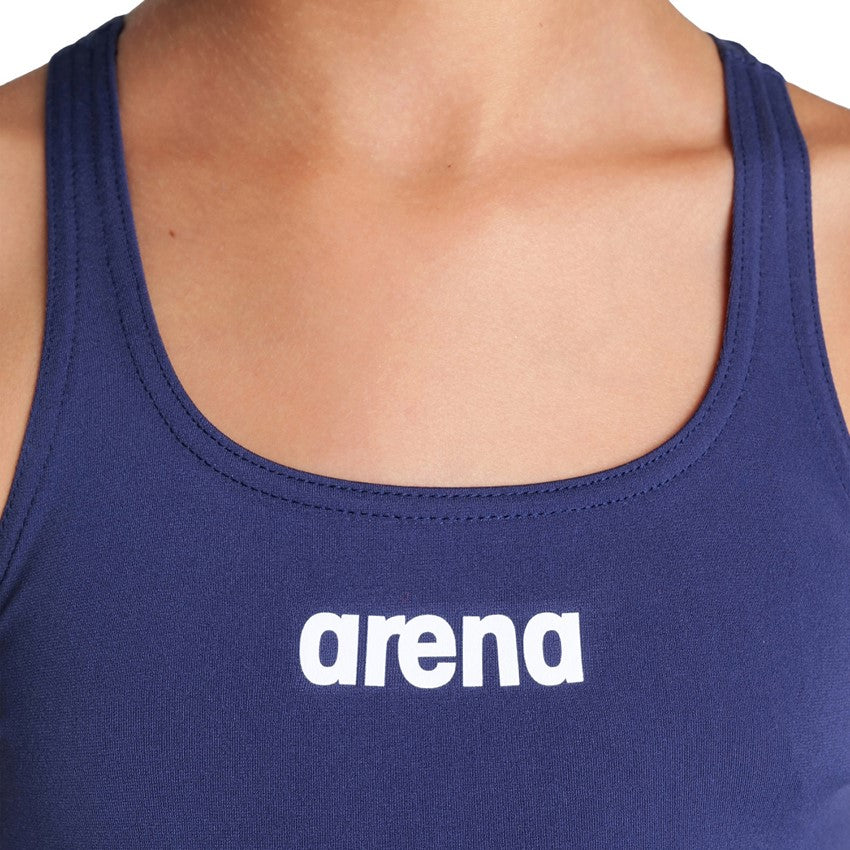 Arena Performance Girls' Solid Team Swim Pro Swimsuit - Navy