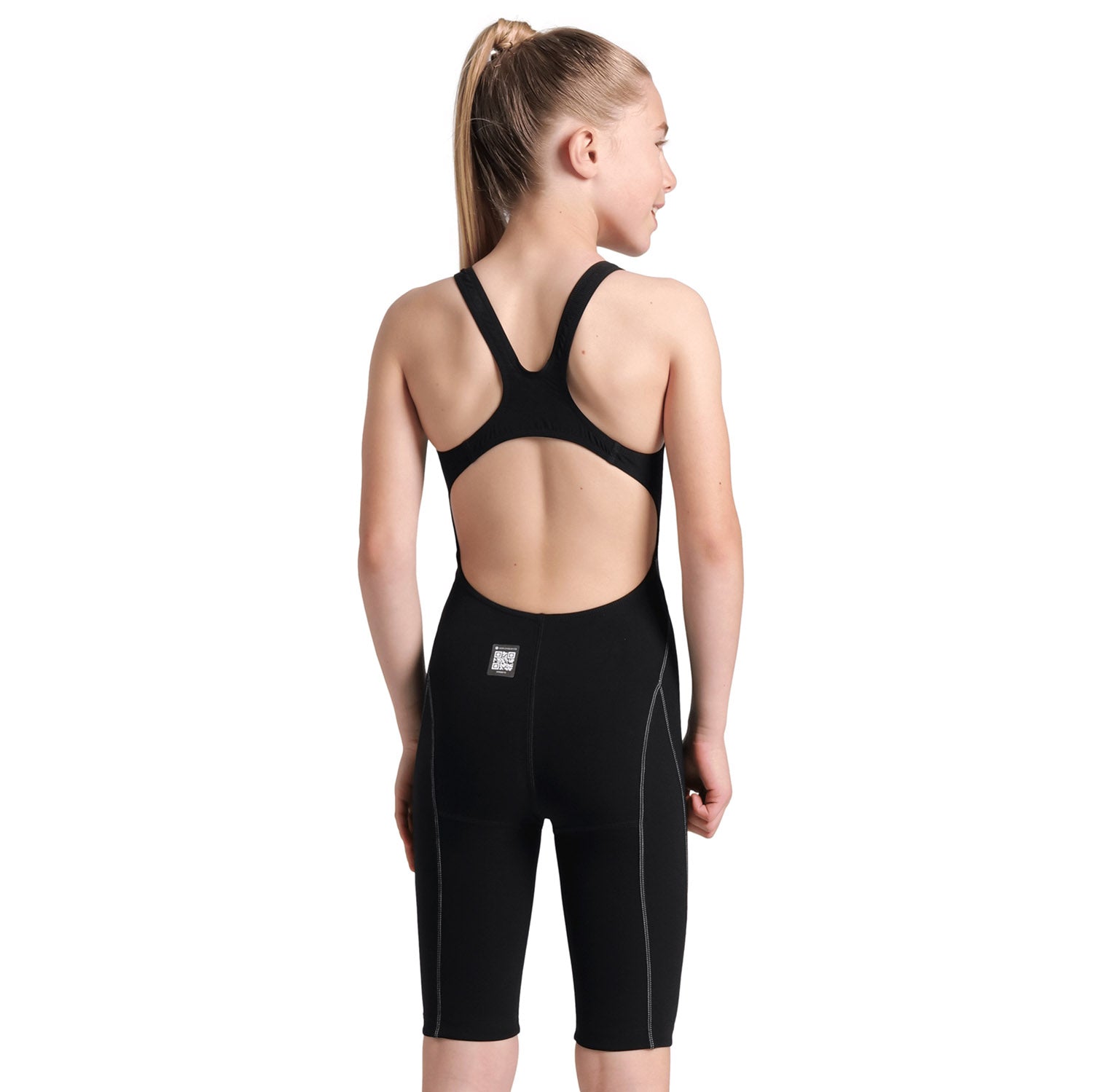 Arena Girls' Powerskin Impulso Open Back - Black/Teal