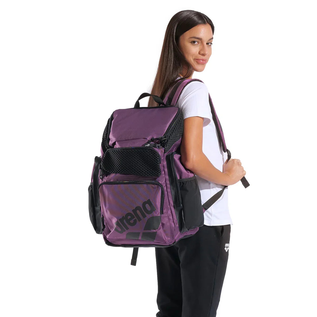 Arena One Go Swim Sports Travel Backpack 45L Purple