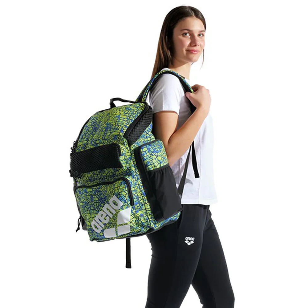 Arena One Go Allover Backpack 45L - Snakeskin Green