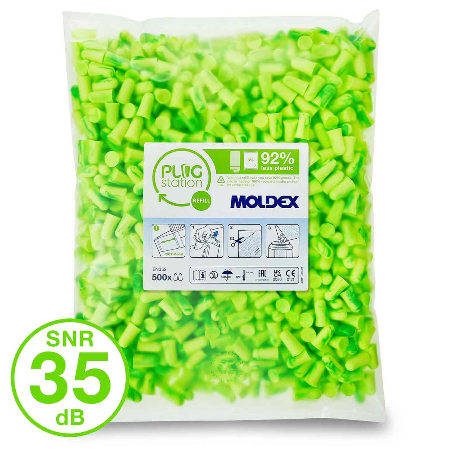 MOLDEX 7760 Pura-Fit Station Refill Pack 500 pairs SNR 35dB