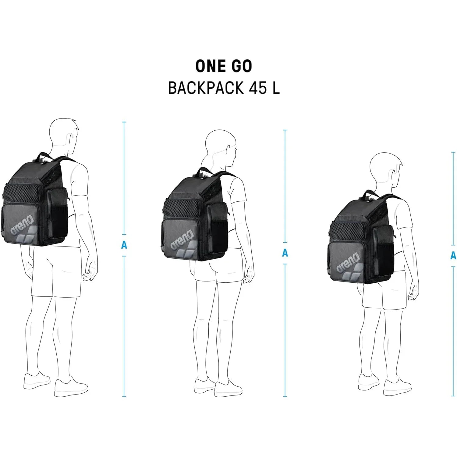 Arena One Go Allover Swim Sports Travel Backpack 45L - Collage