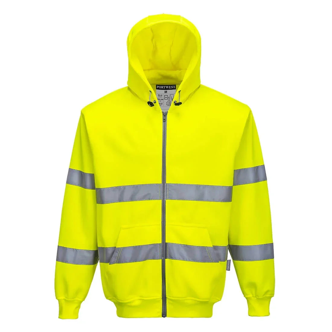 Portwest B305 Hi-Vis Zipped Hoodie Yellow