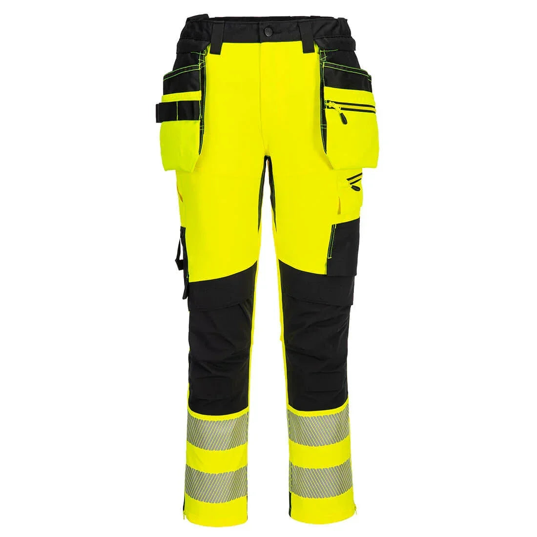 Portwest DX454 DX4 Hi-Vis Detachable Holster Pocket Craft Trousers Yellow Black