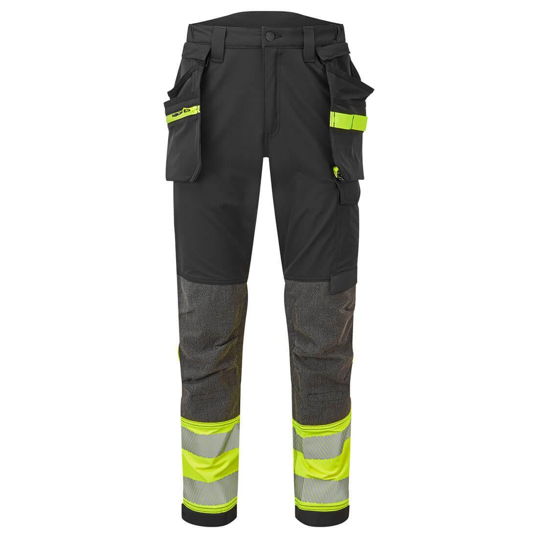 Portwest EV442 EV4 Hi-Vis Stretch Detachable Holster Class 1 Trousers Yellow/Black