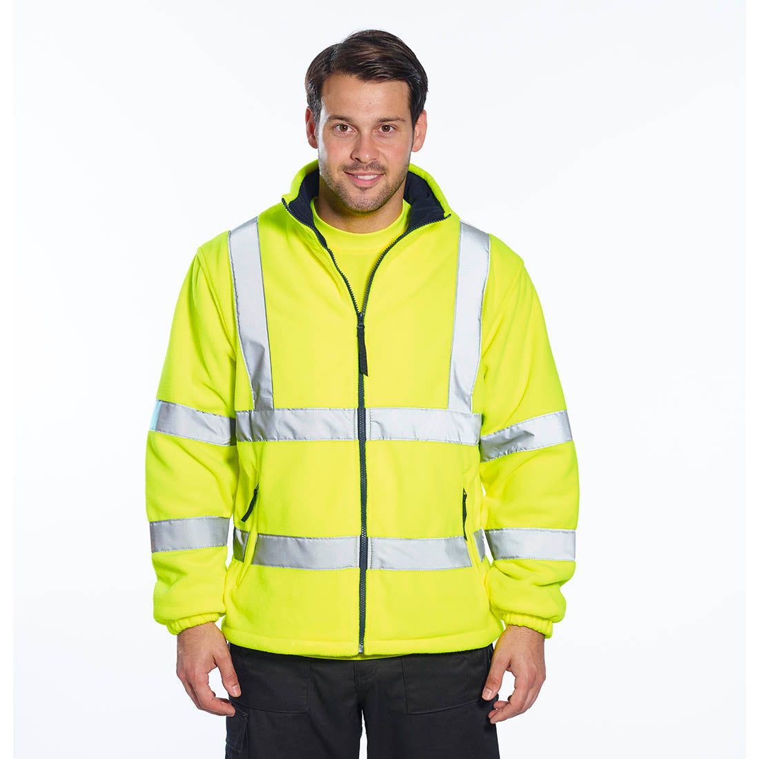 Portwest F300 Mesh Lined Hi-Vis Fleece - Yellow