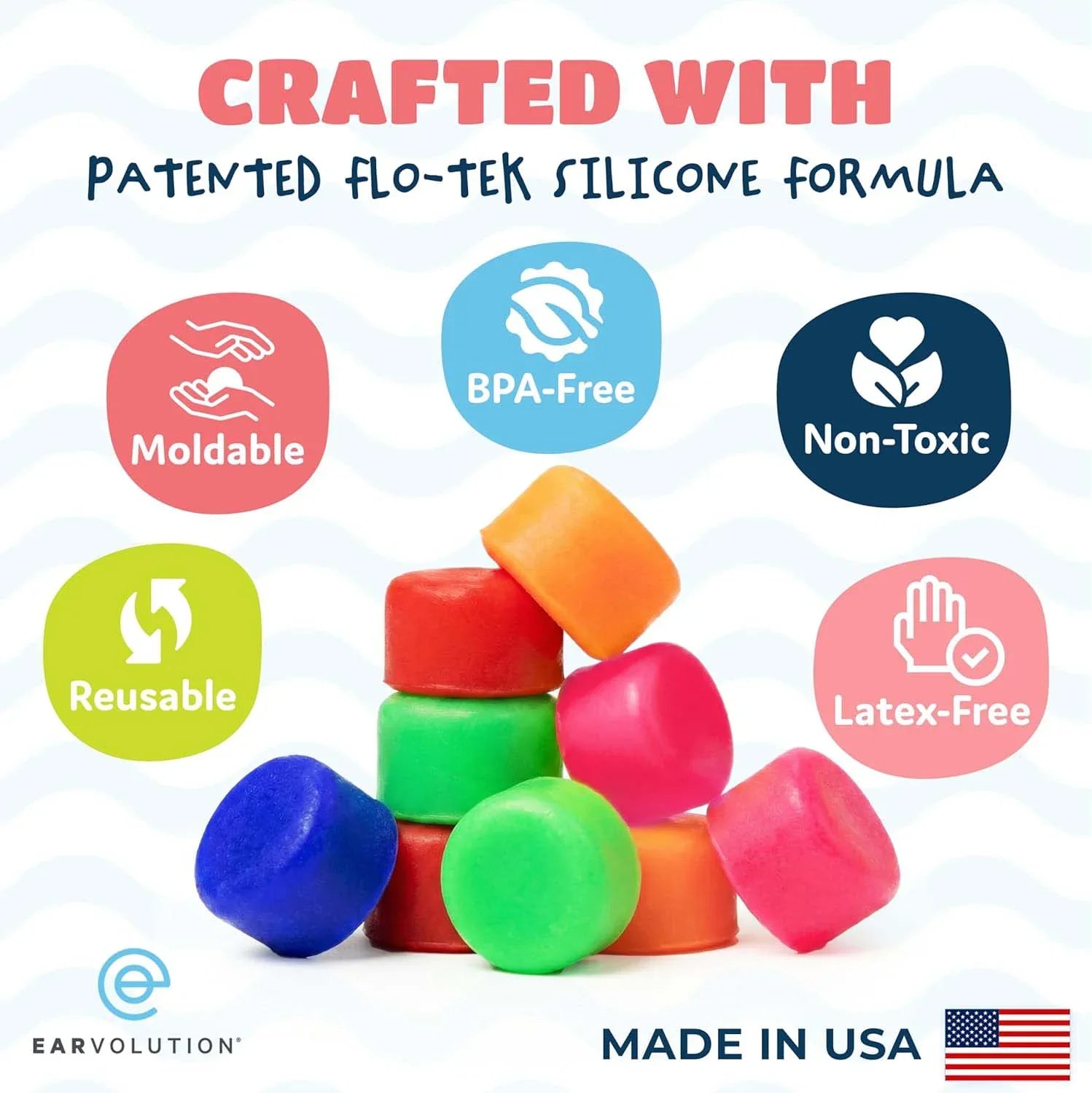 Putty Buddies Floating Swimming Ear Plugs Made in USA