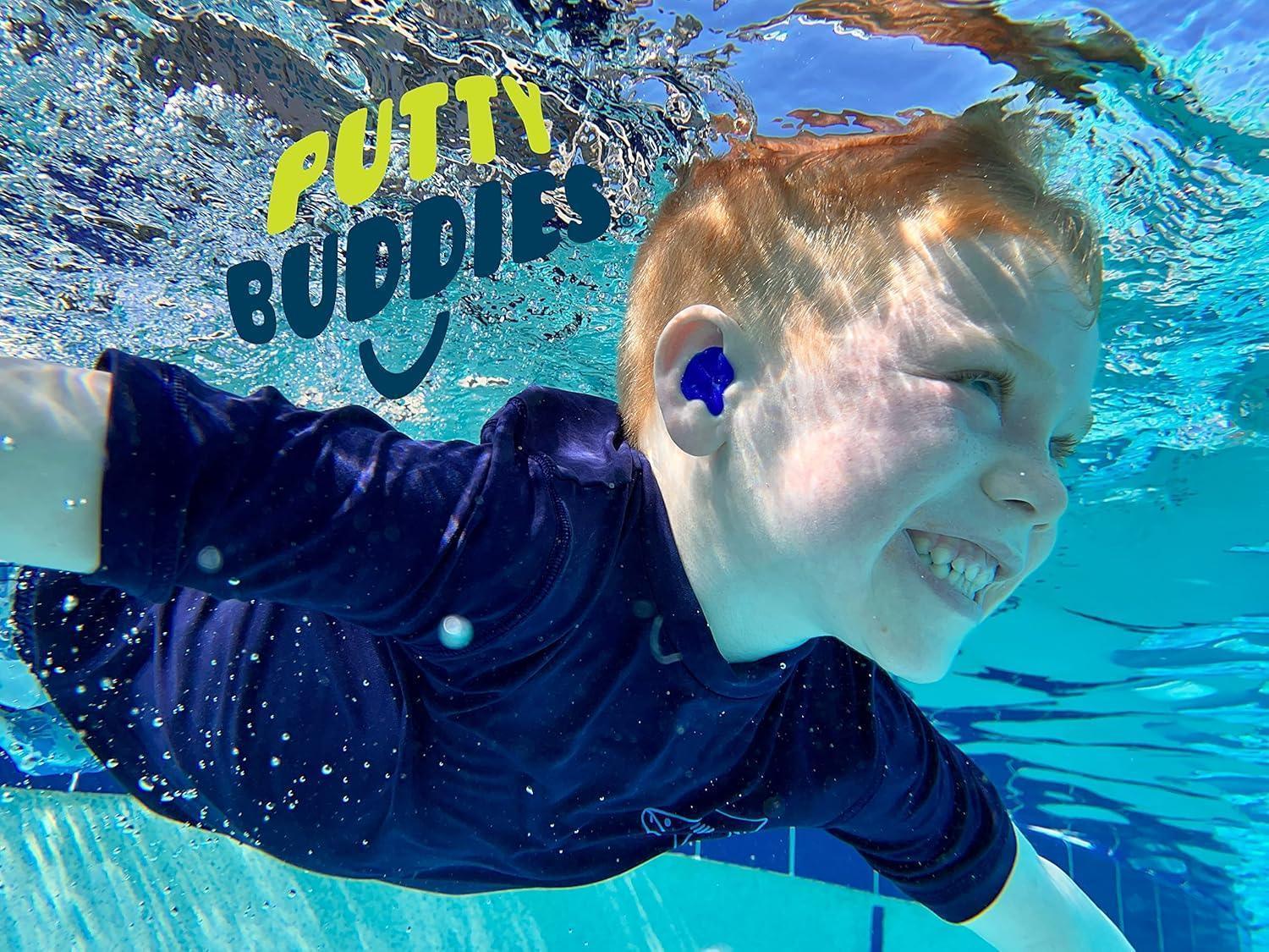 Putty Buddies Original Swimming Earplugs Blue/Red/Teal - 10 Pairs
