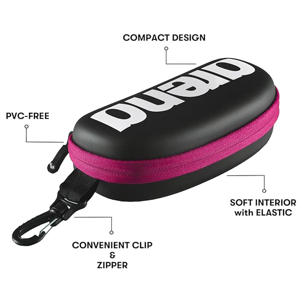 Arena Swimming Goggles Case Black/White/Fuchsia