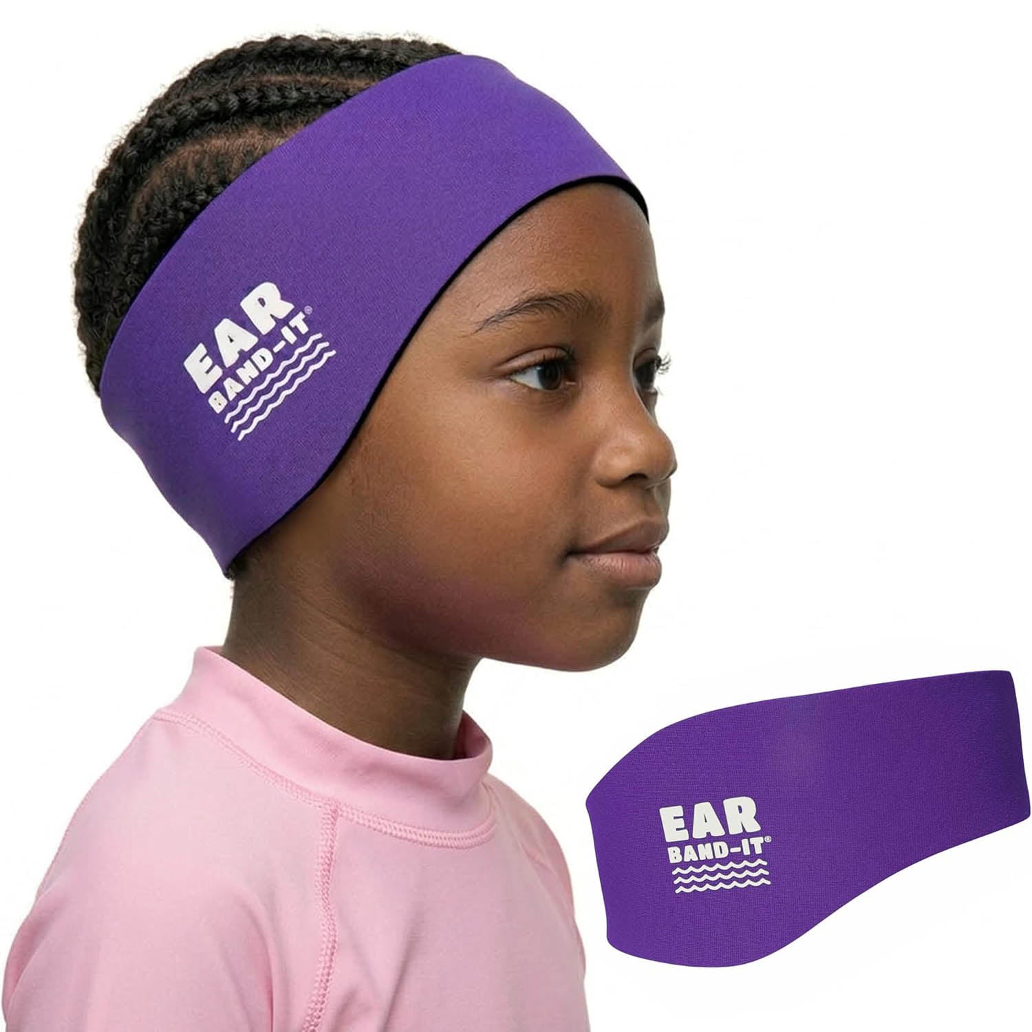 Ear Band-It Swimming Headband Purple Medium