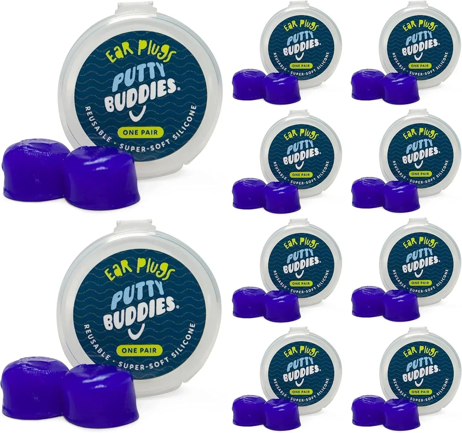 Putty Buddies Original Swimming earplugs Blue 10 single pairs