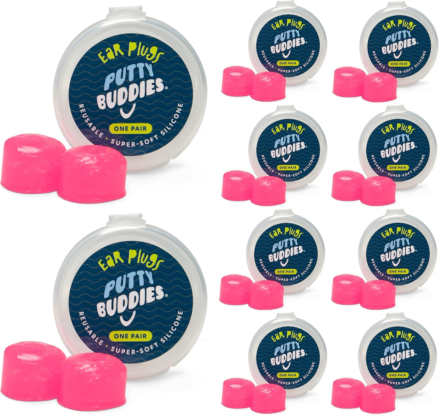 Putty Buddies Original Swimming Ear Plugs Magenta