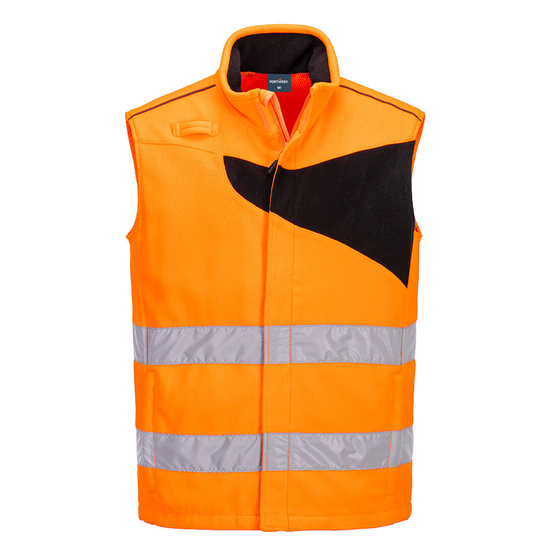 Portwest PW2 Hi-Vis Fleece Bodywarmer Orange Black