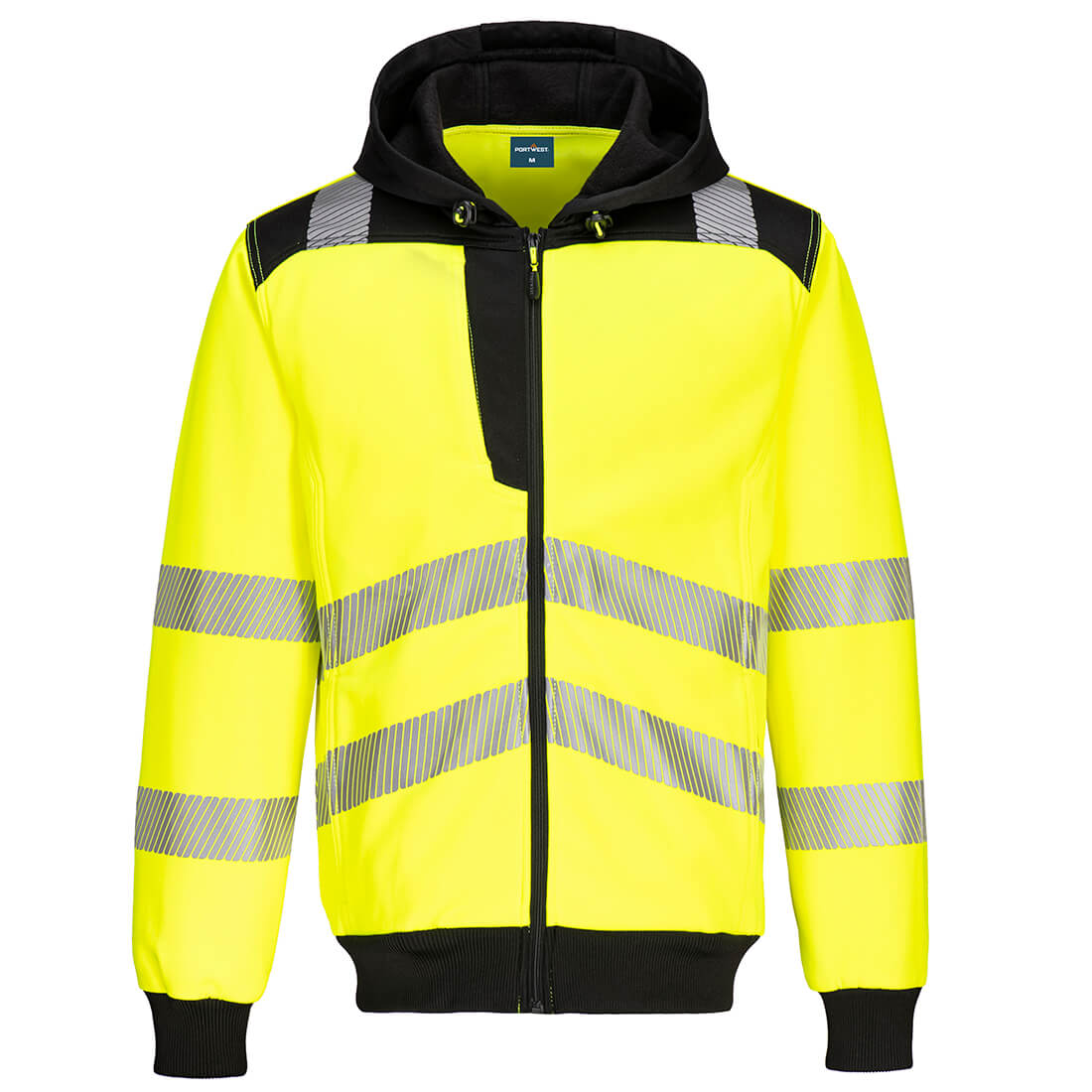 Portwest PW327 PW3 Hi-Vis Zip Hoodie Yellow Black