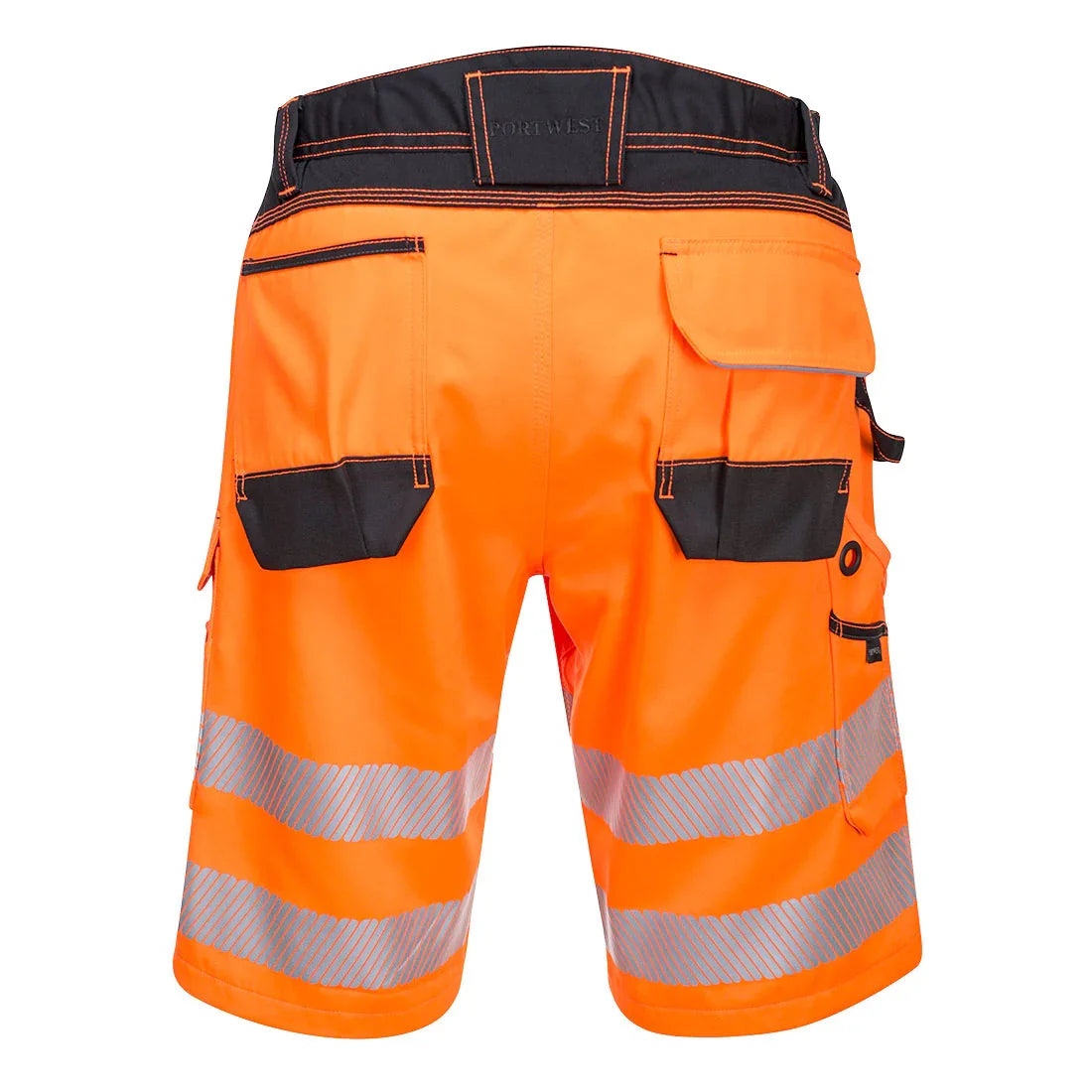 Portwest PW348 PW3 Hi-Vis Shorts Orange/Black Back