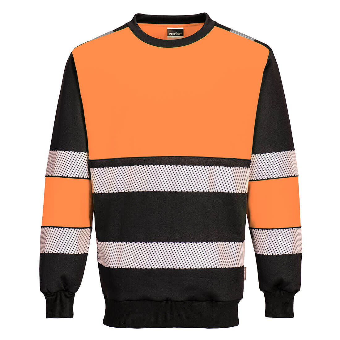 Portwest PW376 Hi-Vis Class 1 Sweatshirt Orange Black