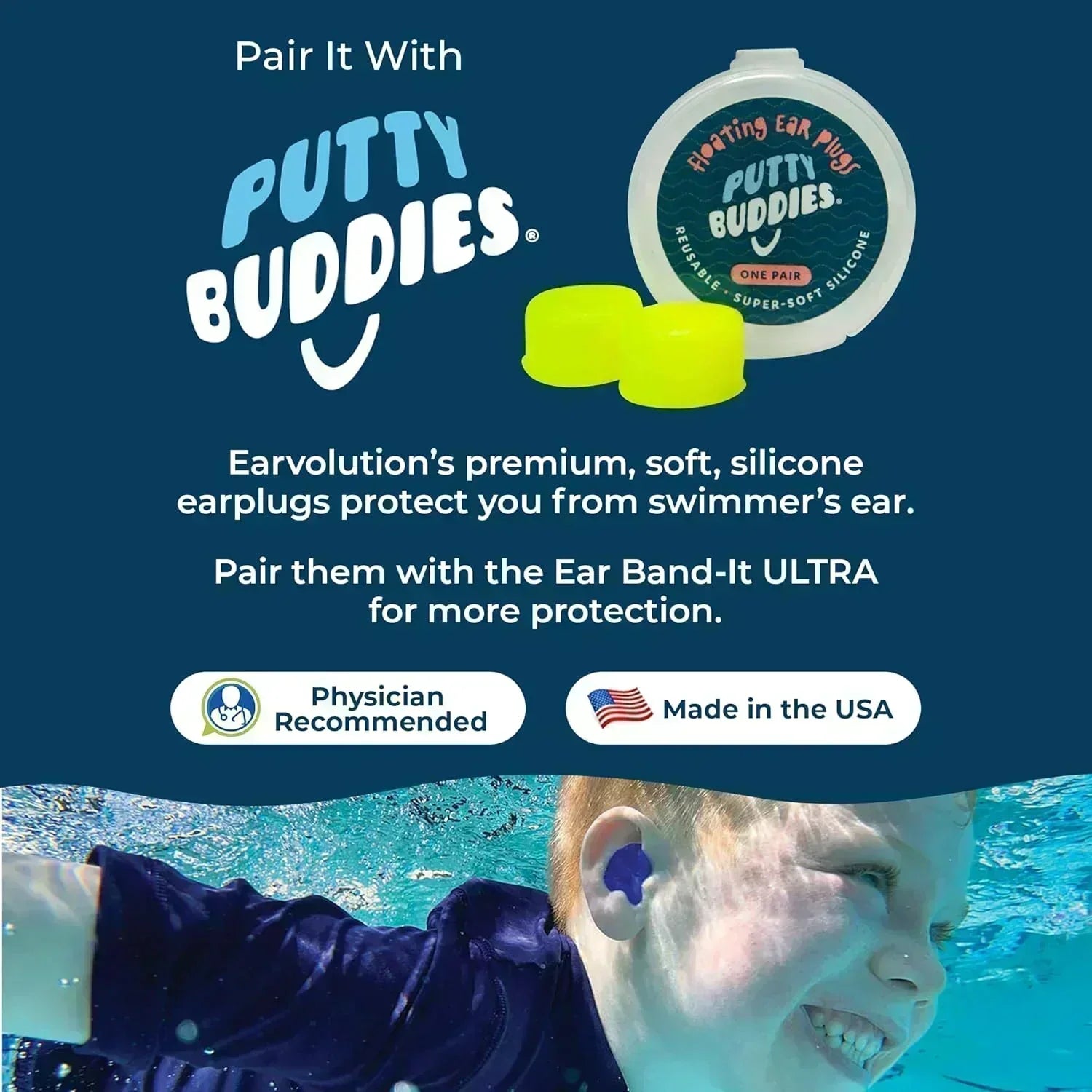 Putty buddies swimming earplugs