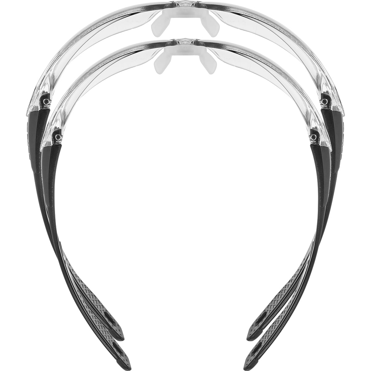 Bolle RUSH+ 2.0 Safety Glasses with Black and Grey Temples Clear Lens