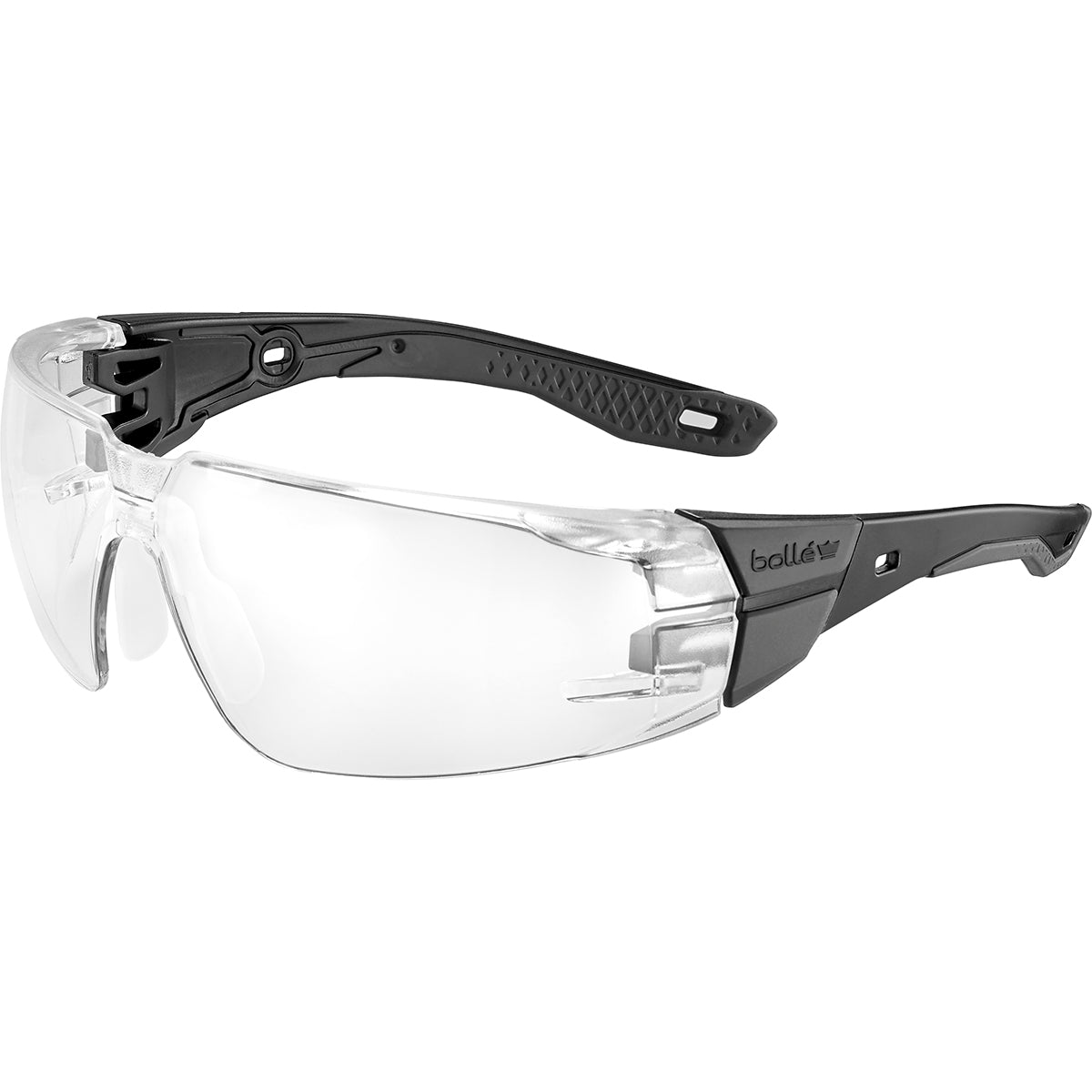 Bolle RUSH+ 2.0 HD Safety Glasses - Black/Grey Frame