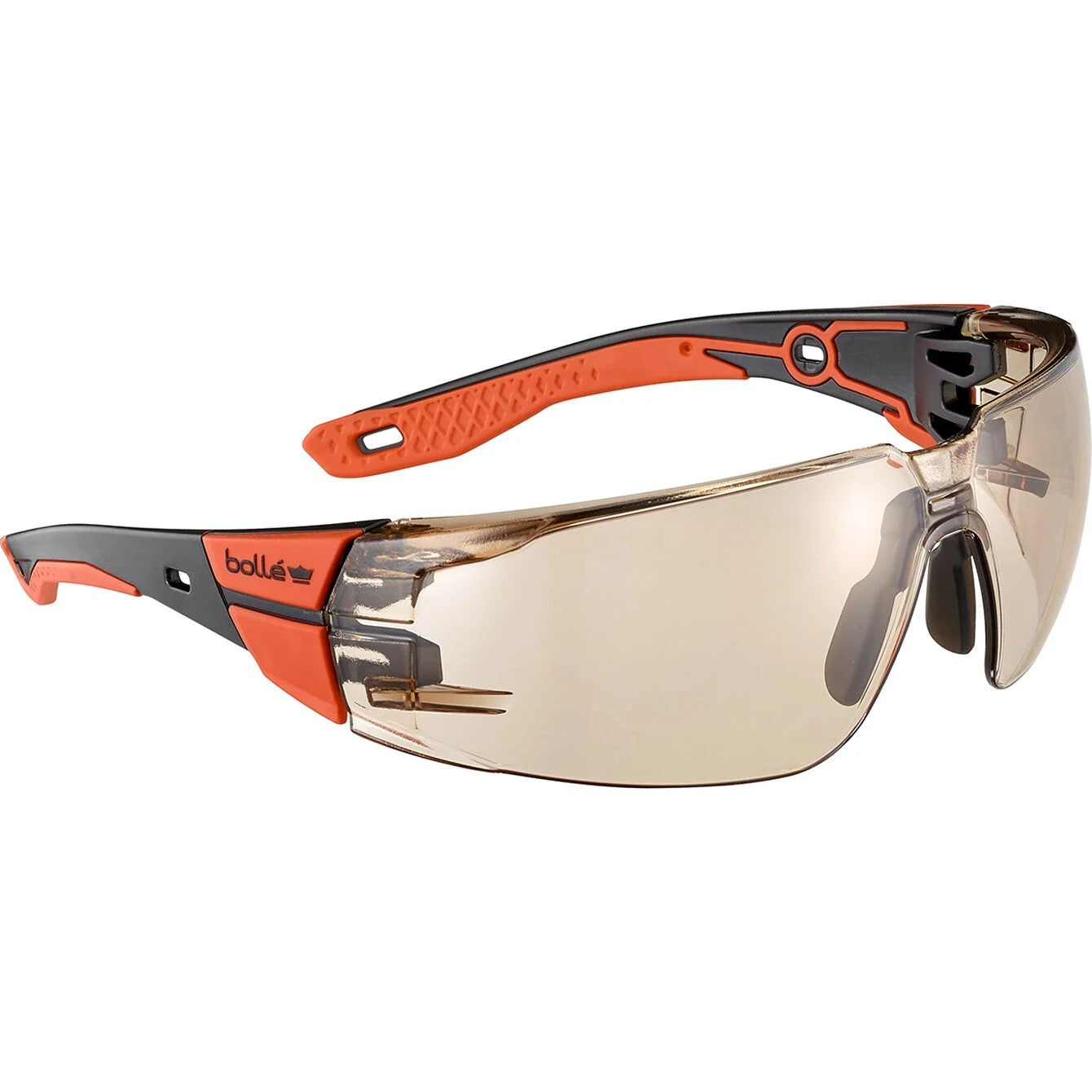 Bolle RUSH+ 2.0 Copper Lens Safety Glasses with Black and Red Frame - RUSPMN31E