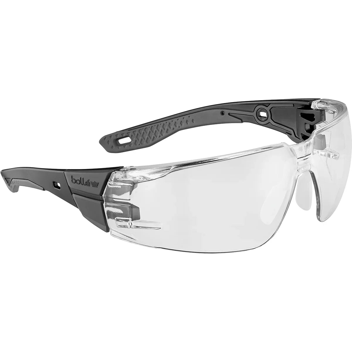 Bolle RUSH+ 2.0 Small Clear Lens Safety Glasses with Black/Grey Frame RUSPSN10E