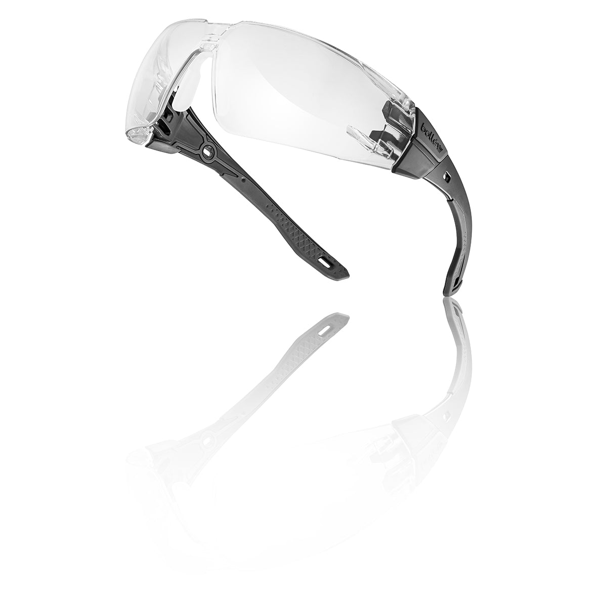 RUSH+ 2.0 RUSPSN10E Small Clear Lens Safety Glasses by Bolle with Black/Grey Frame