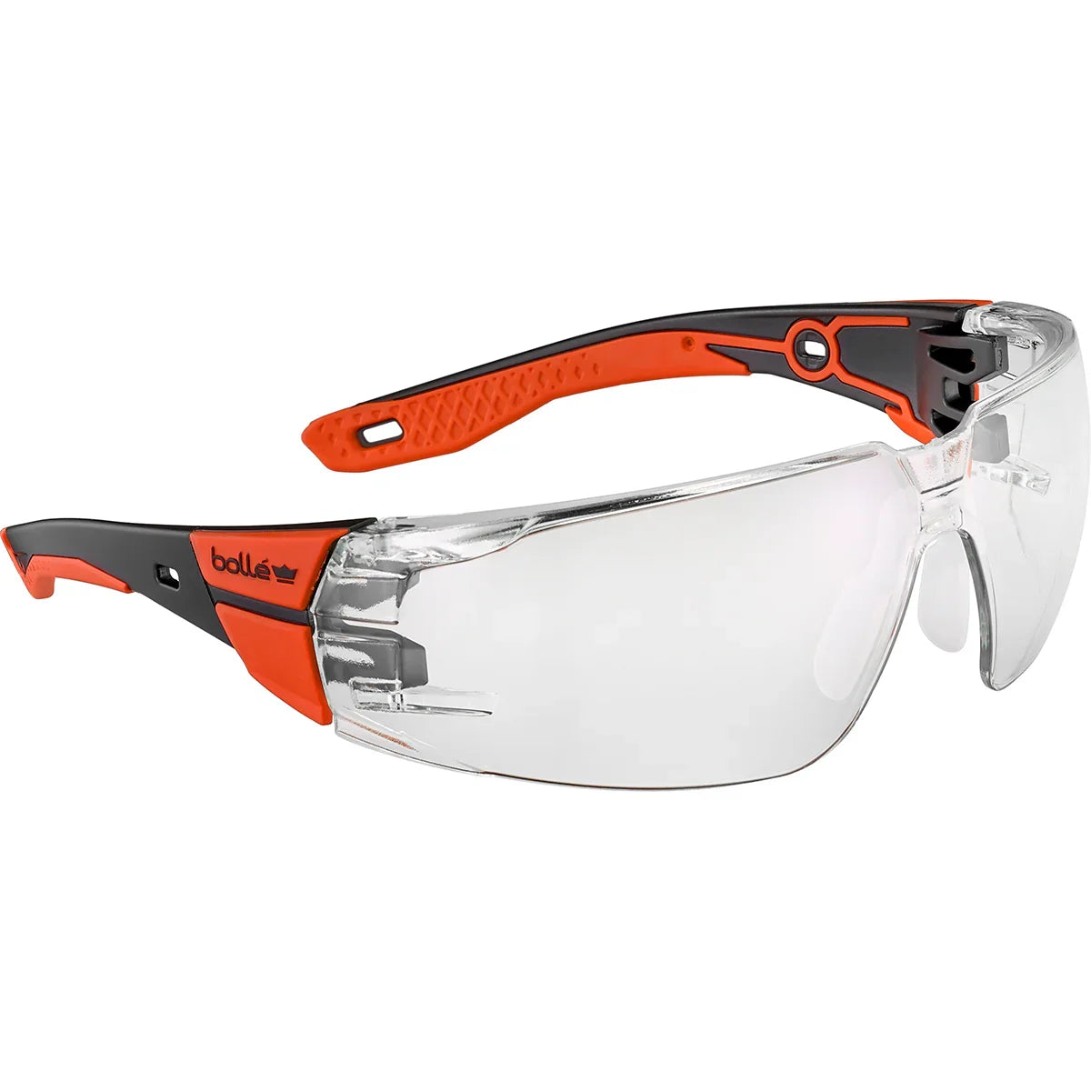 Bolle RUSH+ 2.0 Small Clear Lens Safety Glasses with Red and Black frame