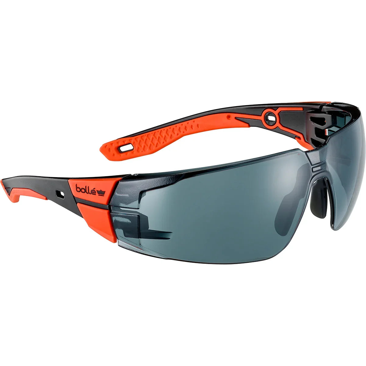 Bolle RUSH+ 2.0 Small Smoke Lens Safety Glasses with Black and Red Frame