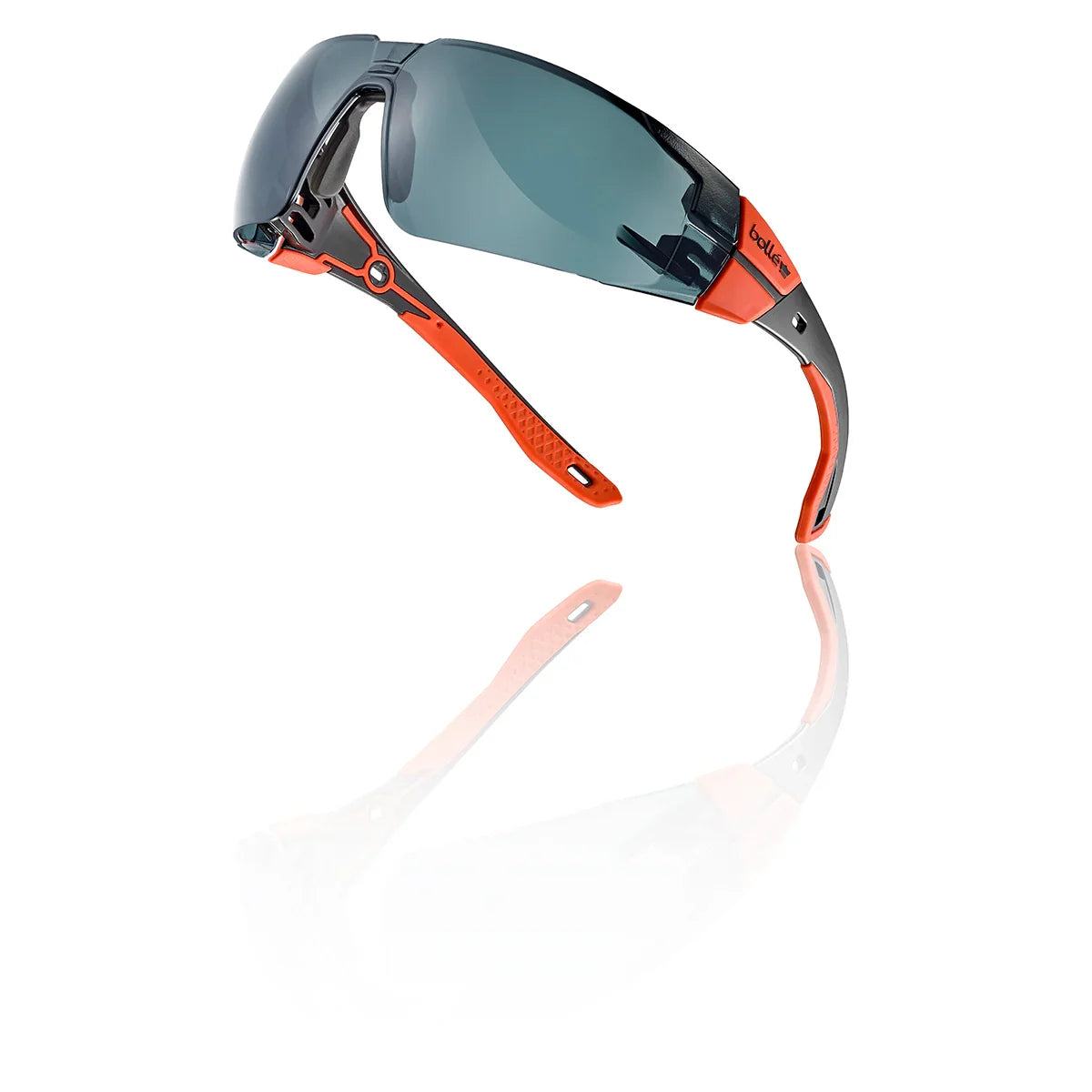Bolle RUSH+ 2.0 Small Smoke Lens Safety Glasses - Black/Red Frame - RUSPSN21E