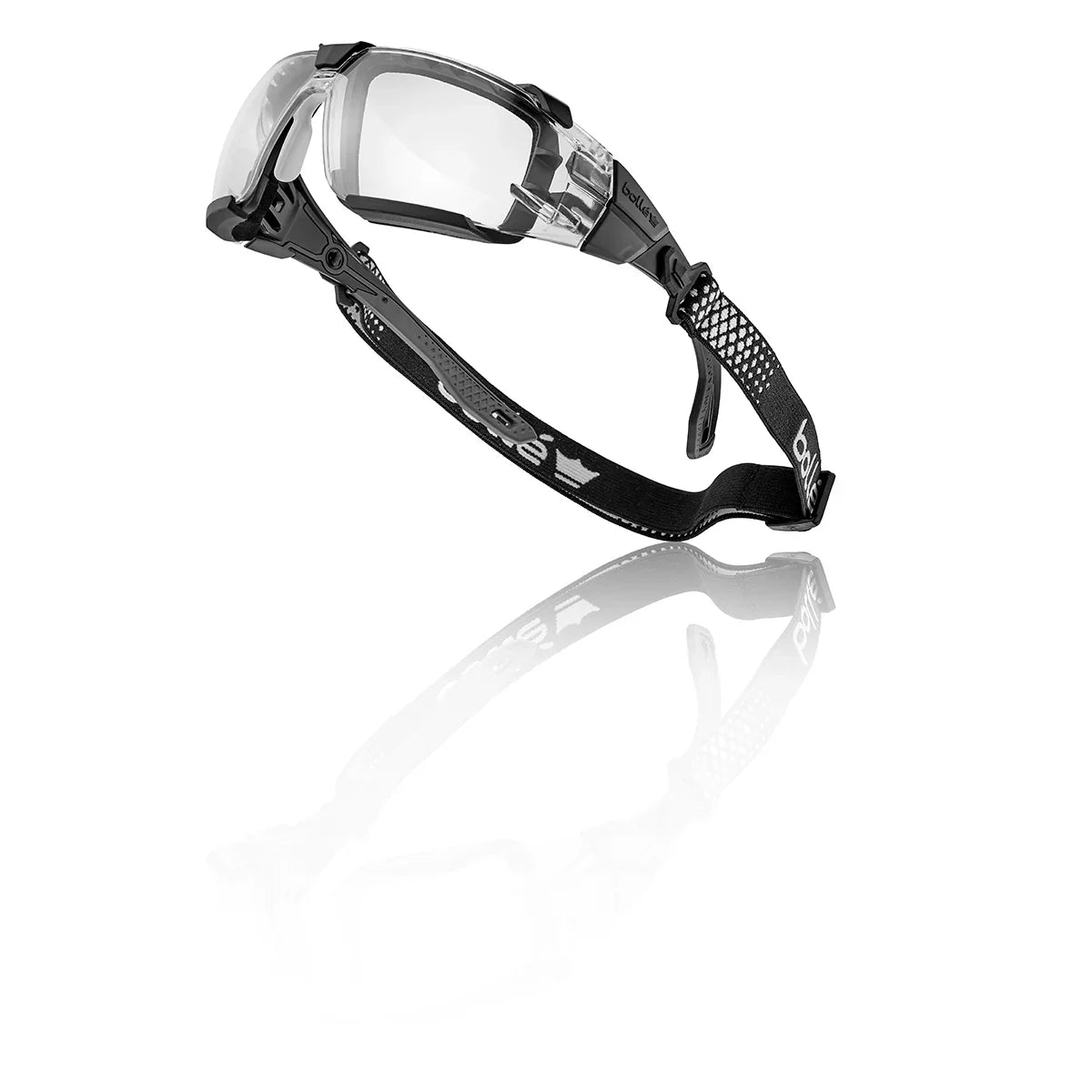 Bolle RUSH+ 2.0 Small XP Hybrid Clear Lens Safety Glasses with Black and Grey Frame RUSXSN10E