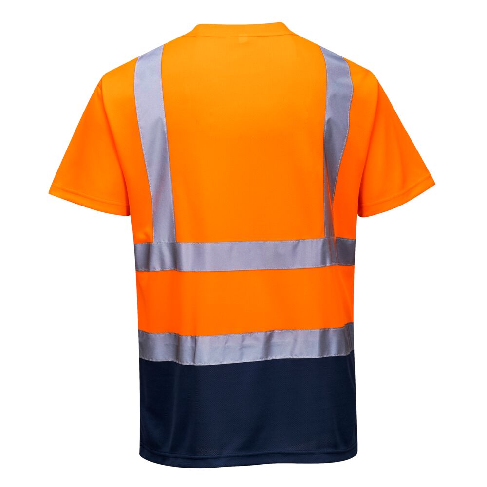 Portwest S378 Hi-Vis Contrast T-Shirt Orange Navy_Back