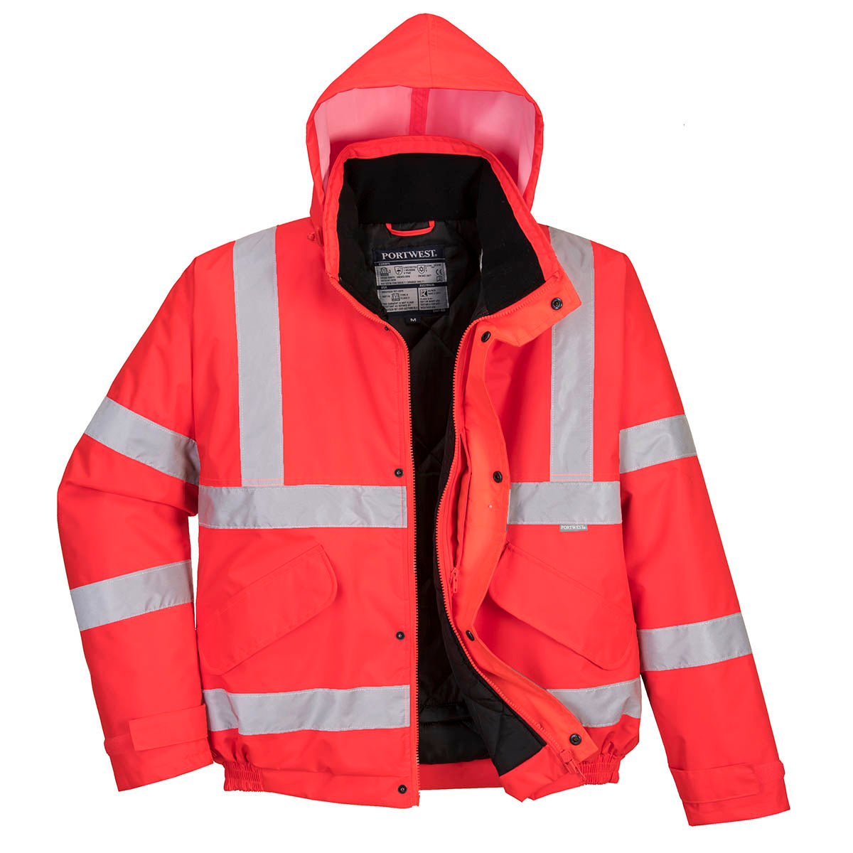 Portwest S463 Hi-Vis Winter Bomber Jacket  Red