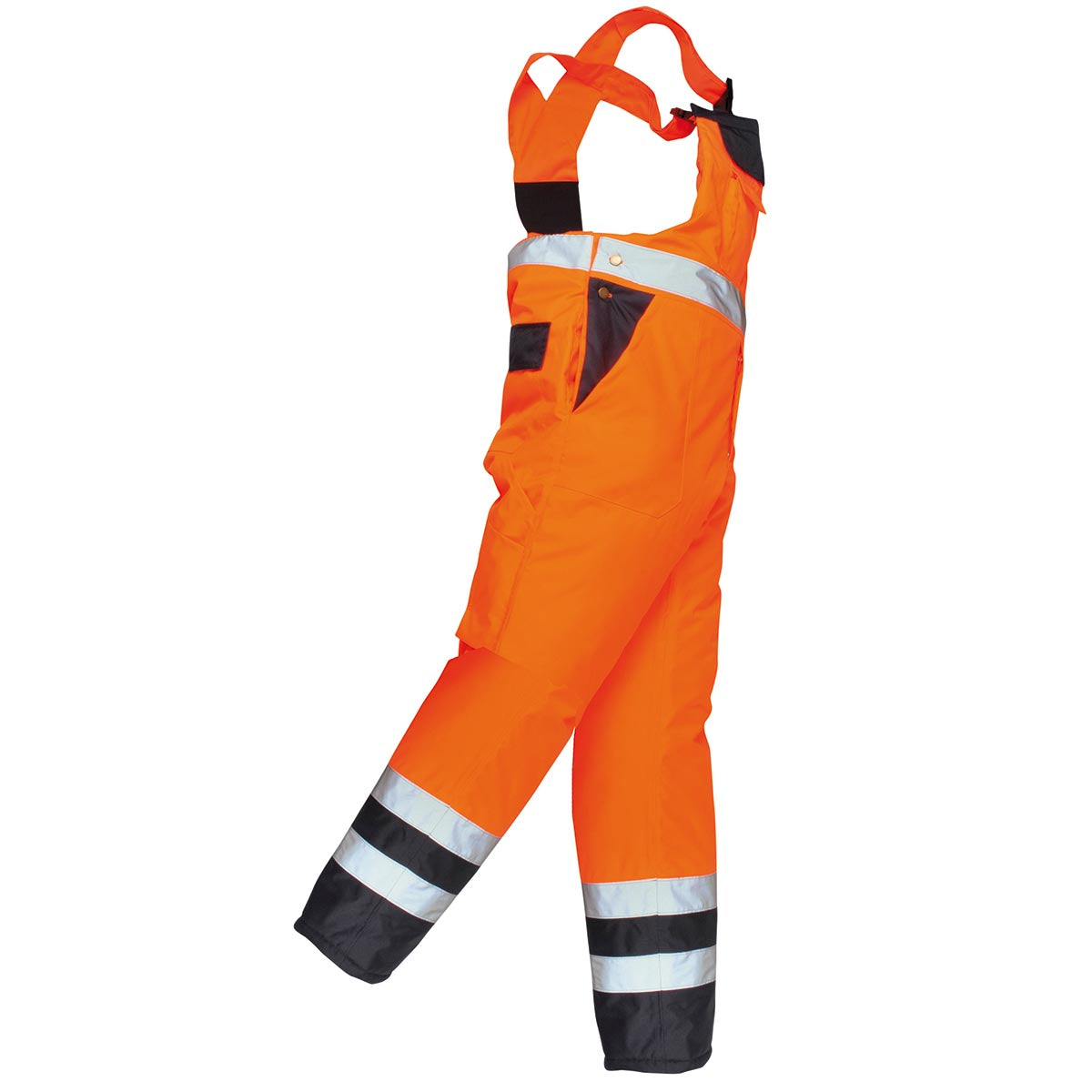 Portwest S488 Hi-Vis Breathable Contrast Rain Bib and Brace Orange/Navy