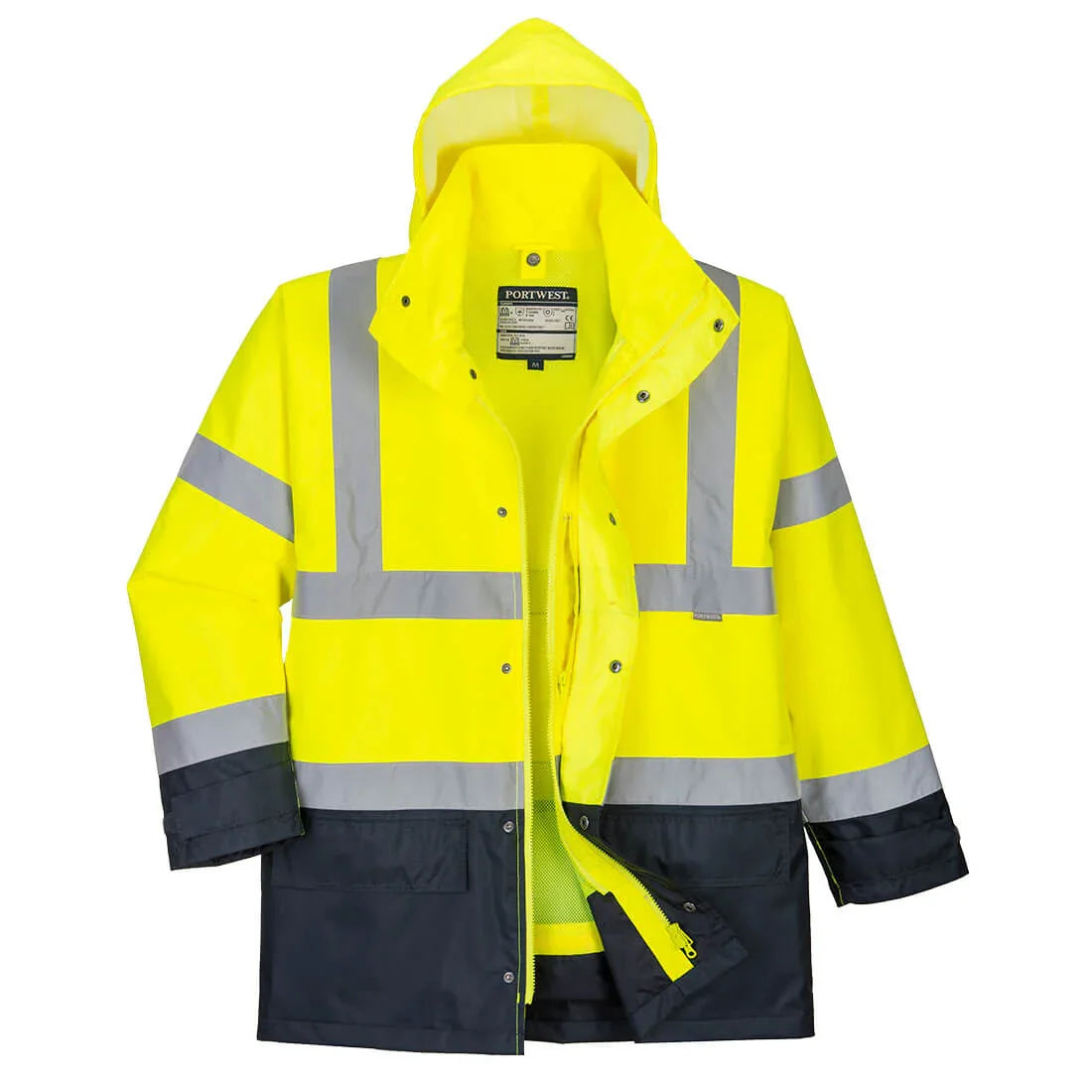 Portwest S768 Hi-Vis 5-in-1 Contrast Executive Jacket Yellow Navy