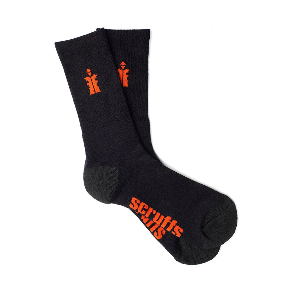 Scruffs T53545 Worker Socks Black 3pk