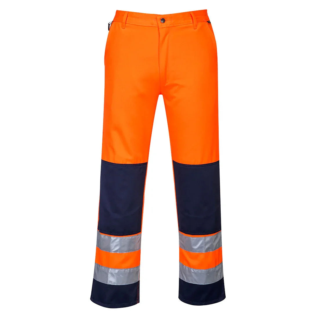 Portwest TX71 Seville Hi-Vis Contrast Work Trousers Orange/Navy