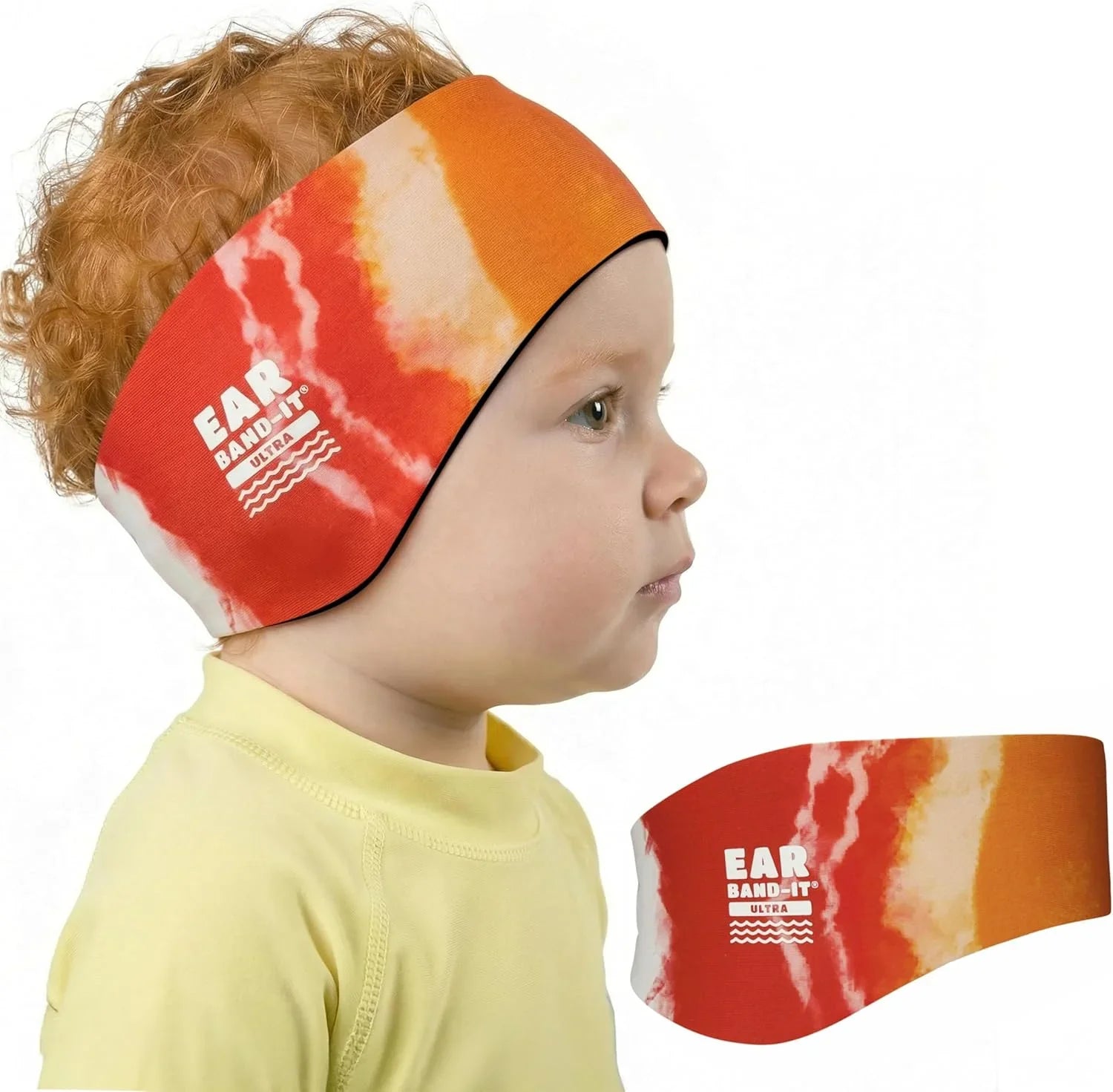 Ear Band it Ultra Tie Dye Orange swimming Headband Small size