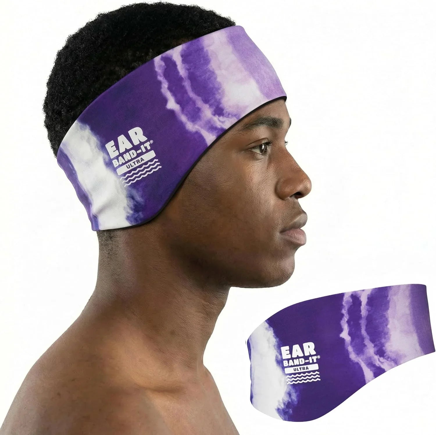 Ear Band-It Ultra Swimming Headband - Tie Dye Purple