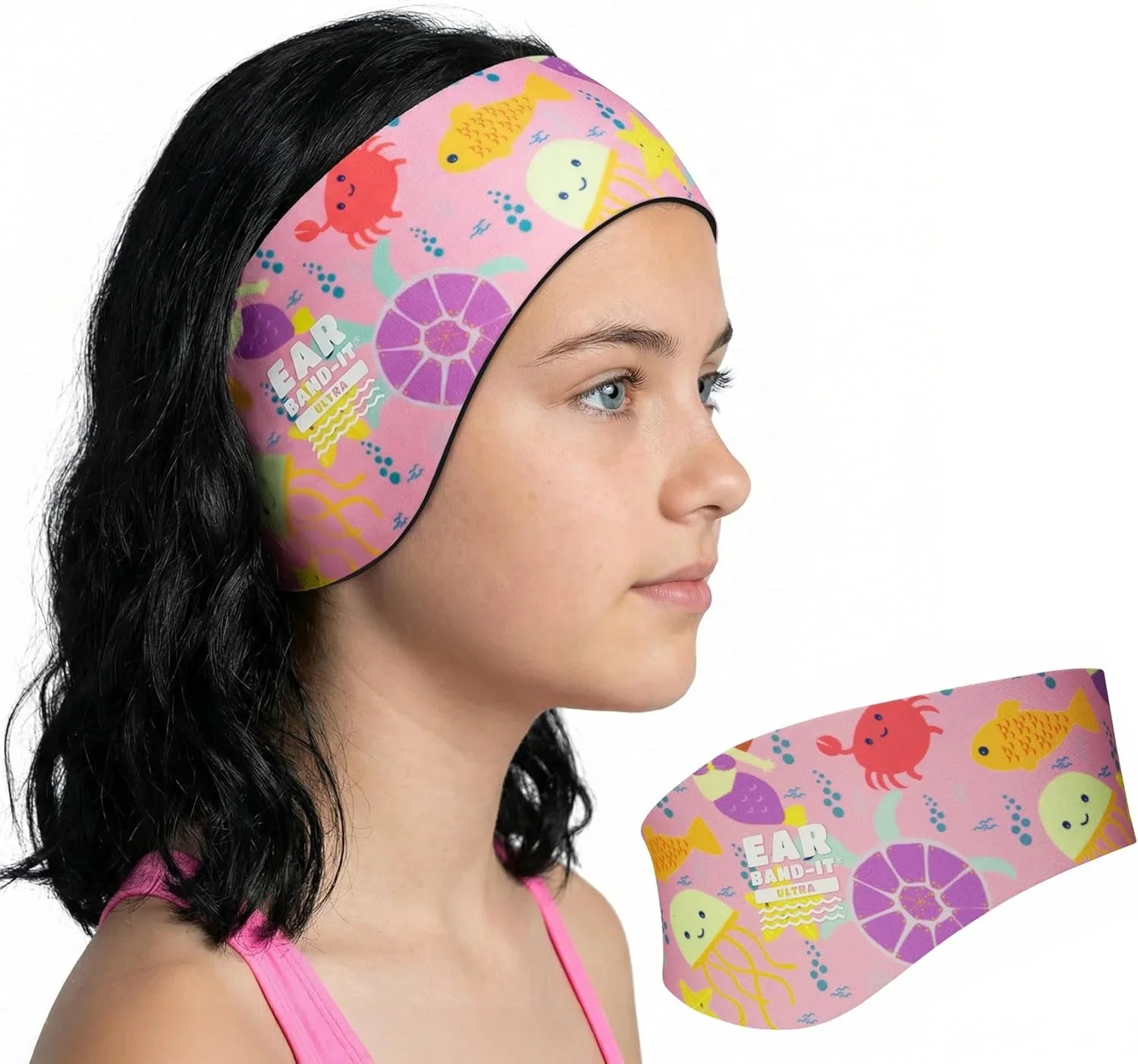 Ear Band it Ultra Swimming Headband Sea Life Large for Adult