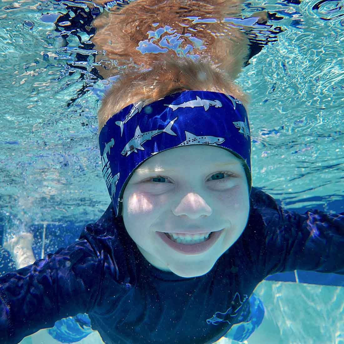 Ear Band-It Ultra Swimming Headband - Shark life