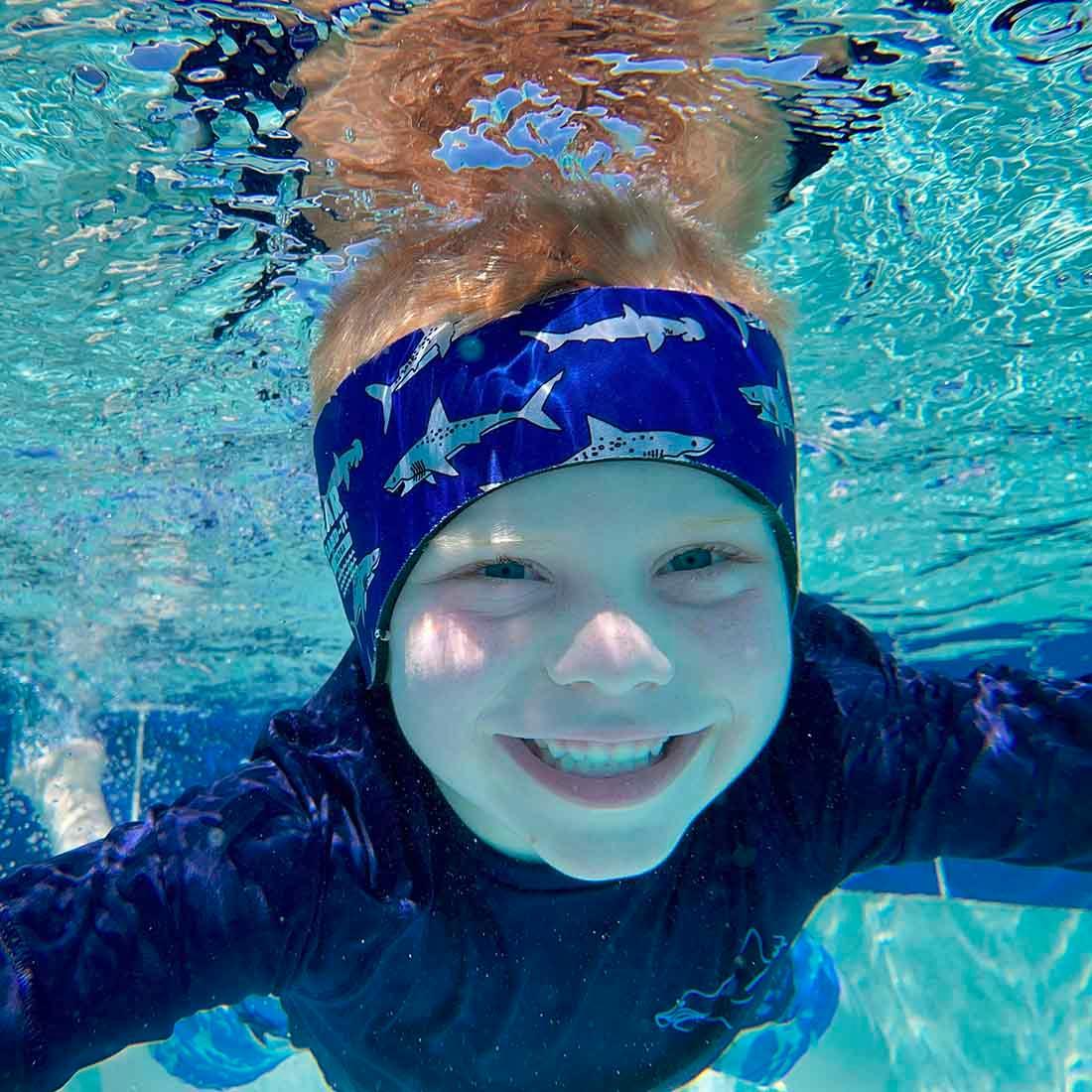 Ear Band-It Ultra Swimming Headband - Shark life