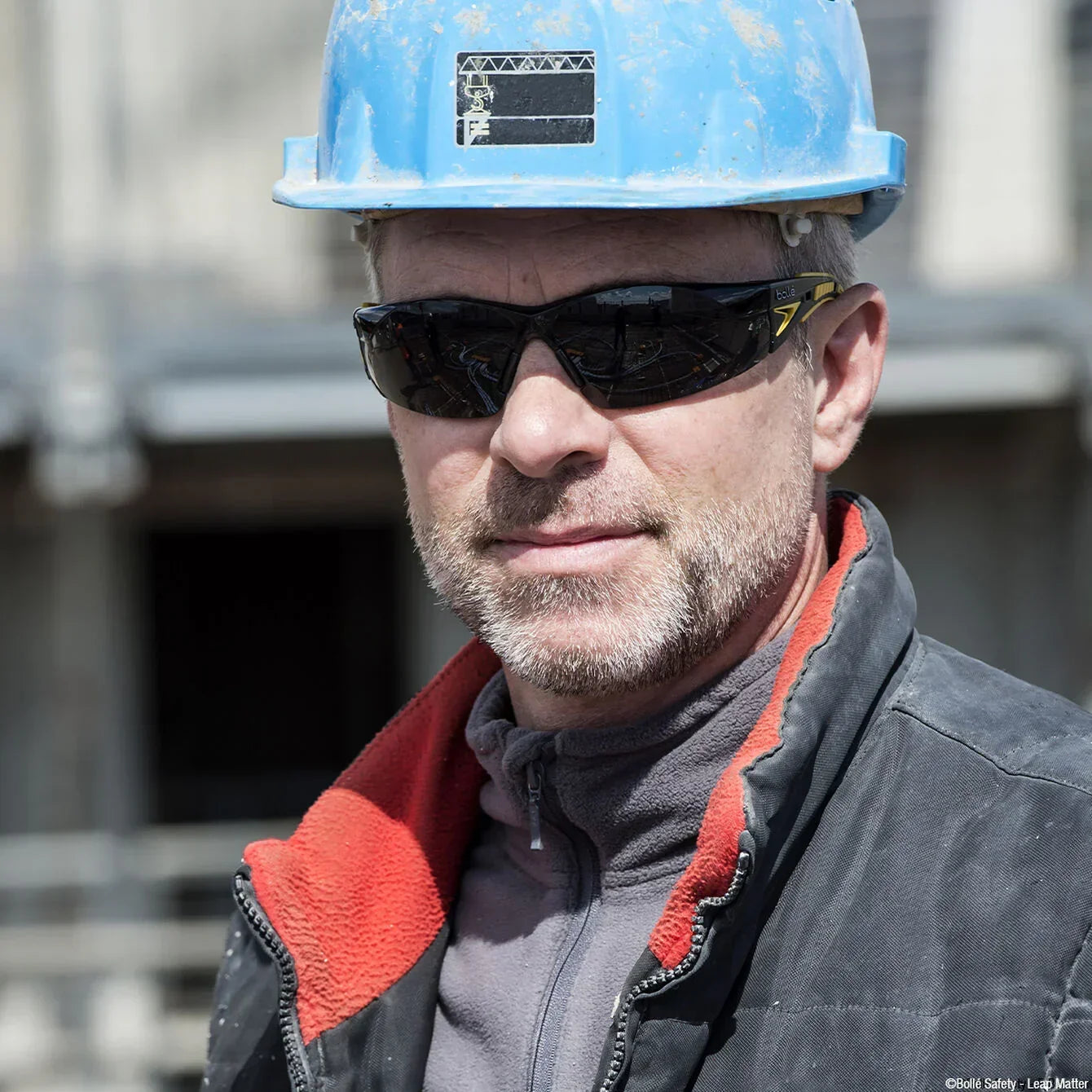 Bolle RUSH+ RUSHPPSFY Safety Glasses - Black/Yellow Temples Smoke Lens