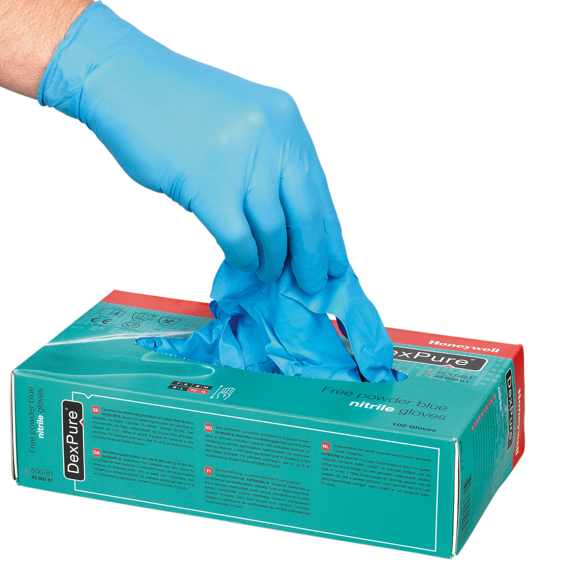 Honeywell DexPure 800-91 Lightly Powdered Nitrile Gloves 100-Piece