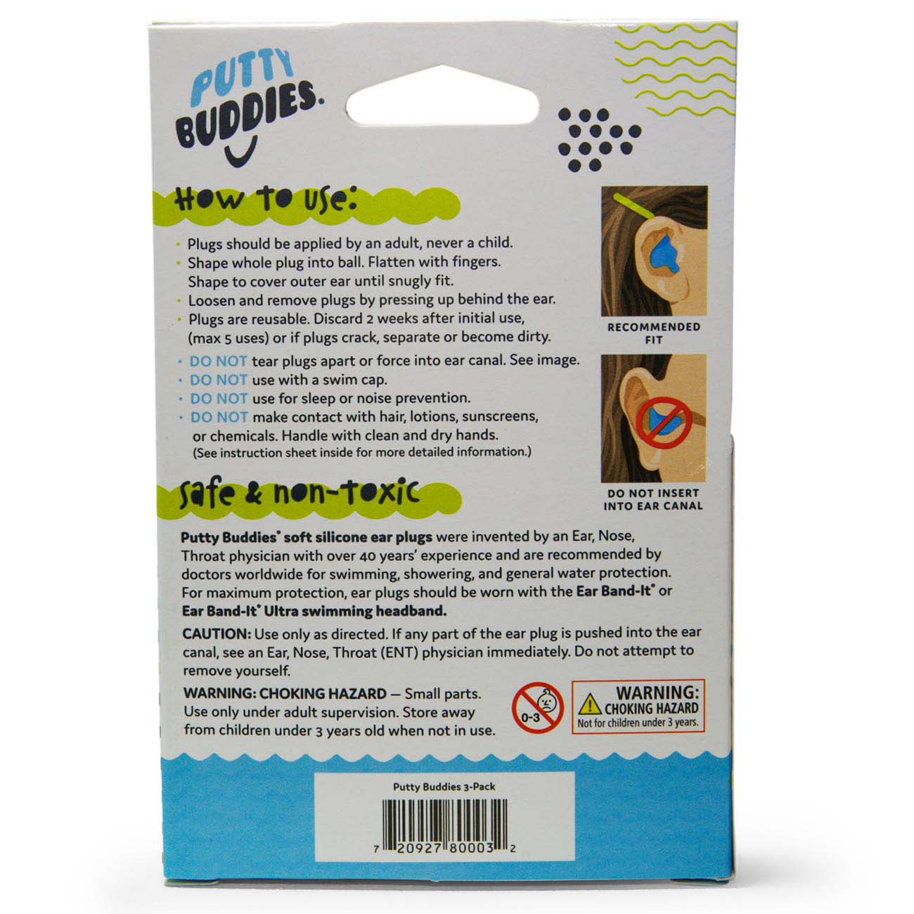 Putty Buddies Original Ear Plugs - 3 Pairs / Pack