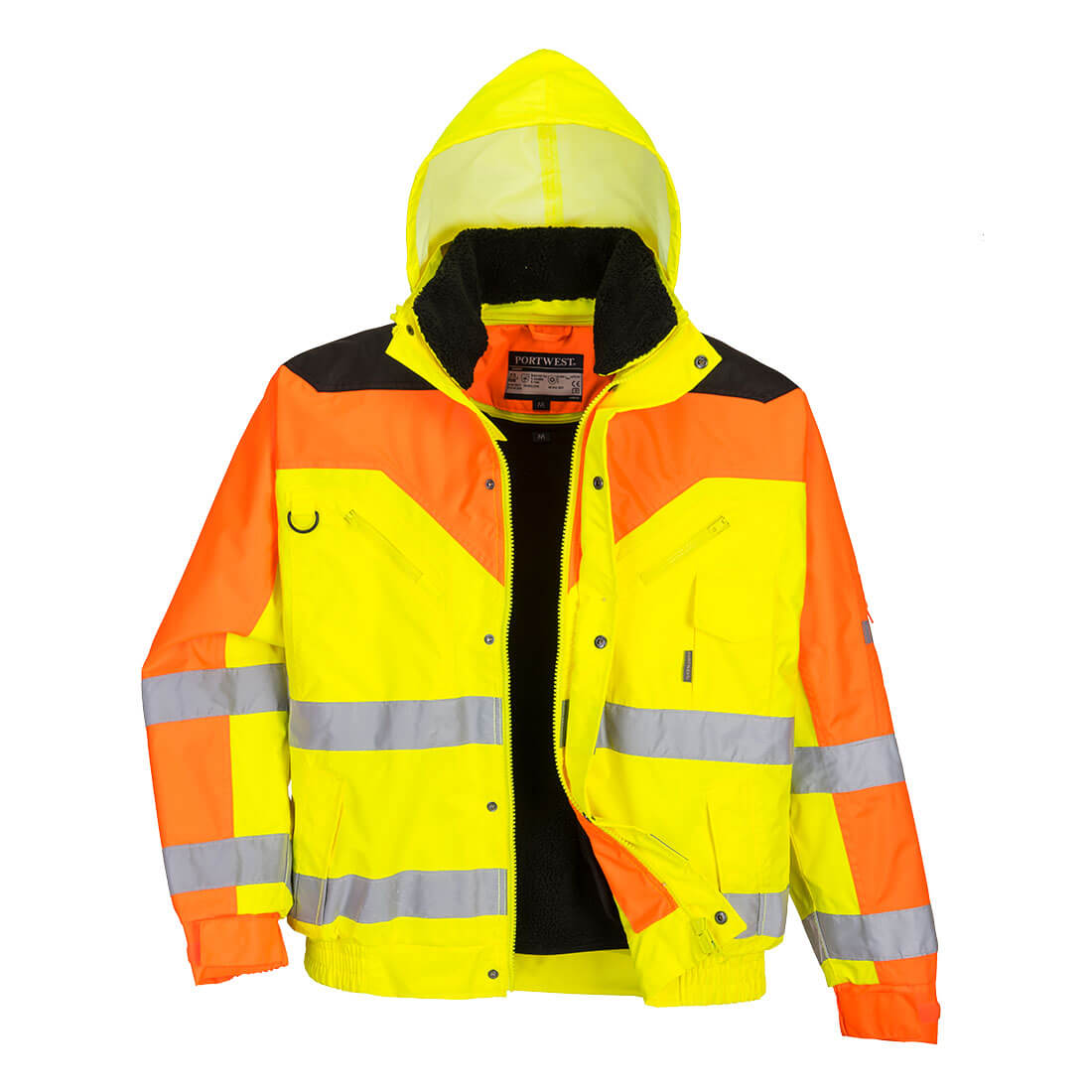 Portwest S464 Hi-Vis Contrast Winter Bomber Jacket Yellow
