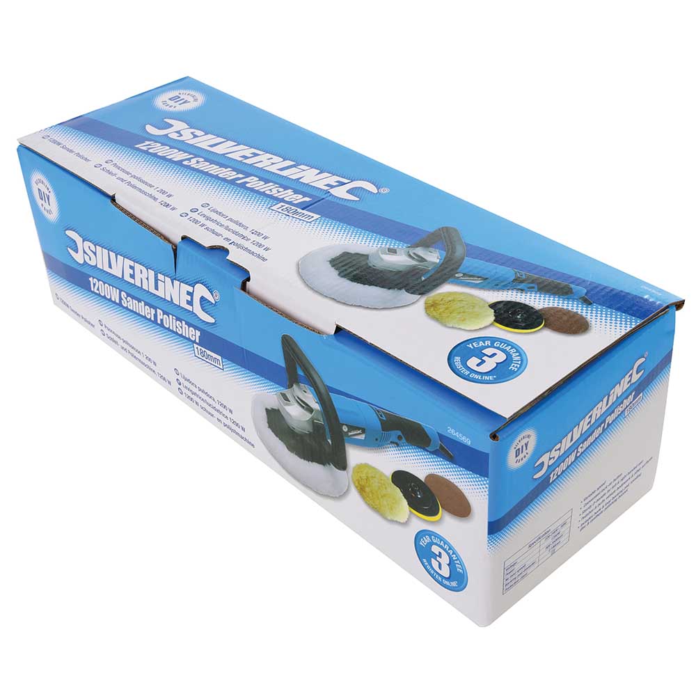 Silverline 264569 1200W Sander Polisher 180mm Box
