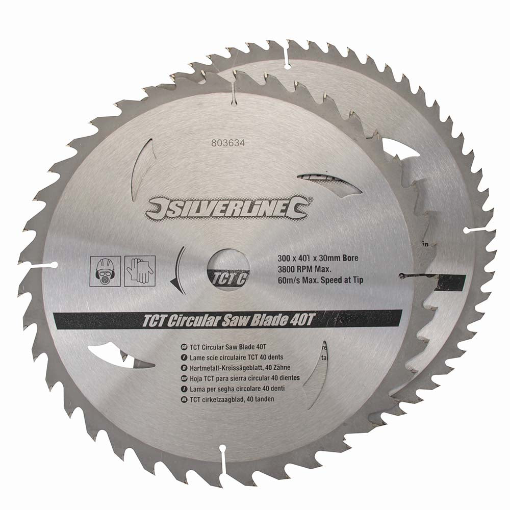 Silverline 803634 TCT Circular Saw Blades 40, 60T 2pk