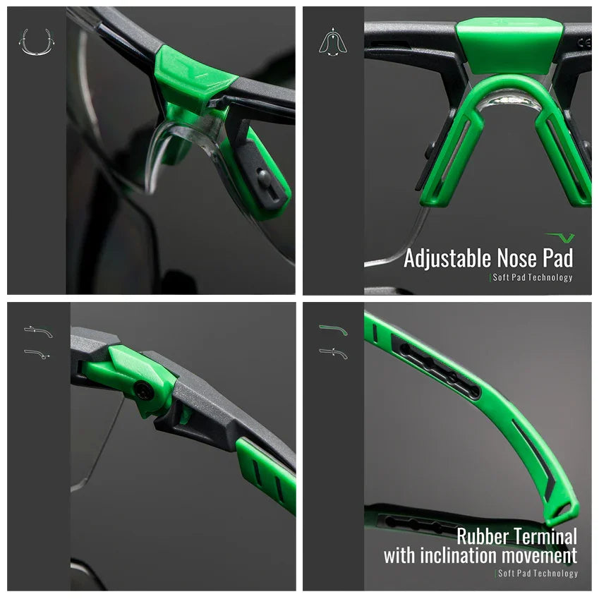 Univet 5X1 Safety Glasses Feature detail