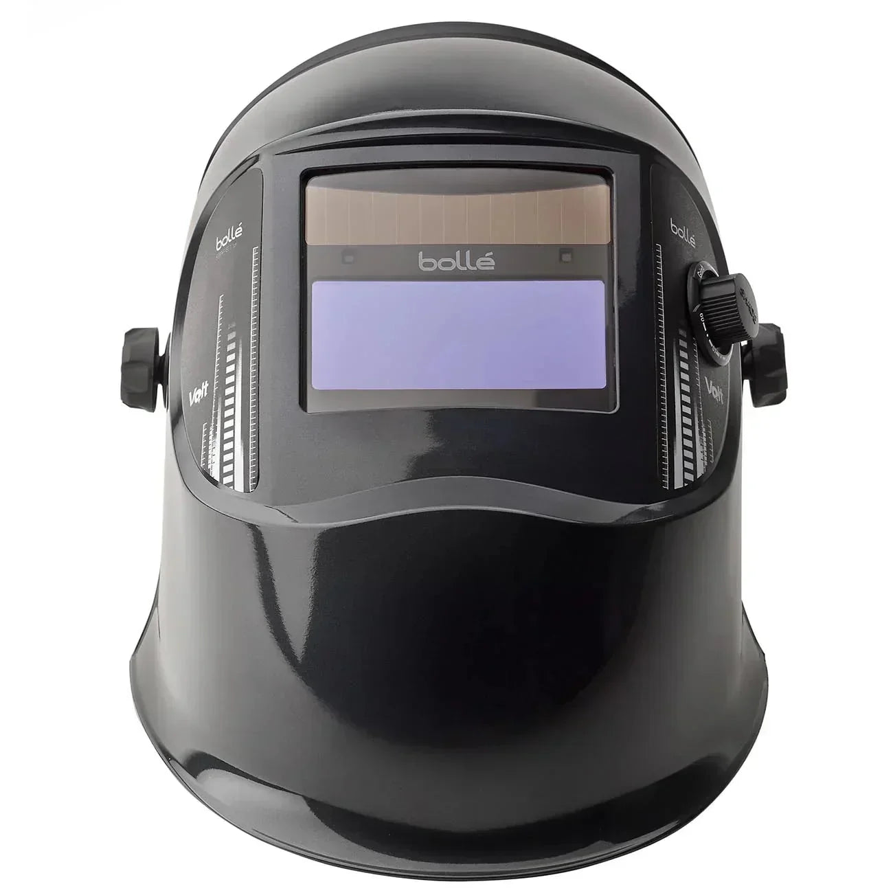 Black Bollé Volt auto-darkening welding helmet with adjustable solar-powered lens