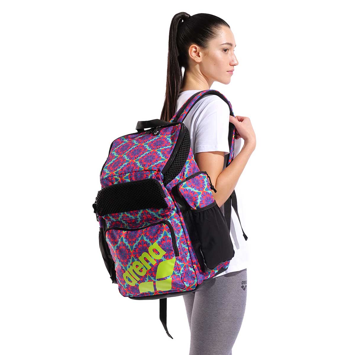 Arena One Go Allover Swim Sports Travel Backpack 45L Floral